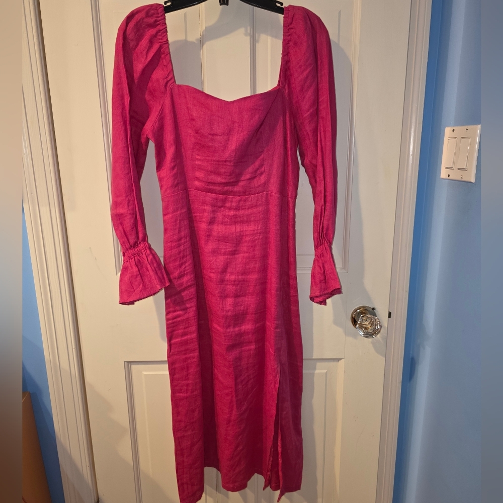 Linen midi dress